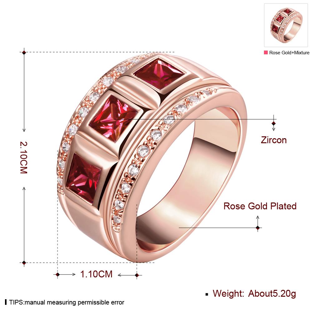 Wholesale Simple Stylish Elegant Ring Band Surprise Birthday Anniversary Present For Women With red square Cubic Zircon rings jewelry TGCZR449 0