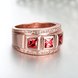 Wholesale Simple Stylish Elegant Ring Band Surprise Birthday Anniversary Present For Women With red square Cubic Zircon rings jewelry TGCZR449 3 small