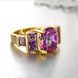 Wholesale Classic exquisite 24K golden rings big purple AAA zircon trendy fashion jewelry for women best Christmas gift TGCZR454 2 small