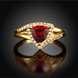 Wholesale Classic 24K Gold Geometric Red triangle Ring 5A CZ Zirconia Wedding Jewelry  Engagement for Women Gift TGCZR456 1 small