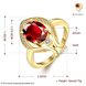 Wholesale European and American Ring Plated 24K Gold color Love water drop Red Crystal Proposal Ring for Women Jewelry Engagement Ring TGCZR461 0 small