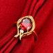 Wholesale European and American Ring Plated 24K Gold color Love water drop Red Crystal Proposal Ring for Women Jewelry Engagement Ring TGCZR461 3 small