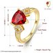 Wholesale Classic 24K Gold Geometric Red triangle Ring 5A CZ Zirconia Wedding Jewelry  Engagement for Women Gift TGCZR466 0 small