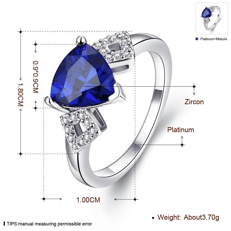Wholesale jewelry from China Trendy Platinum Ring heart shape Sapphire Zircon for Women Fine Jewelry Wedding Party Gifts TGCZR469 0