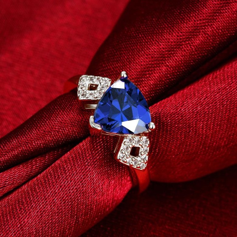Wholesale jewelry from China Trendy Platinum Ring heart shape Sapphire Zircon for Women Fine Jewelry Wedding Party Gifts TGCZR469 3