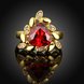 Wholesale Classic 24K Gold Geometric Red triangle Ring 5A CZ Zirconia Wedding Jewelry  Engagement for Women Gift TGCZR473 1 small