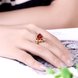Wholesale Classic 24K Gold Geometric Red triangle Ring 5A CZ Zirconia Wedding Jewelry  Engagement for Women Gift TGCZR473 4 small