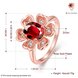 Wholesale New Luxury Flower Design Red&white Crystal Rings For Women Creative rose Gold Color Ring Wedding Anniversary Jewelry TGCZR480 0 small