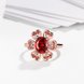 Wholesale New Luxury Flower Design Red&white Crystal Rings For Women Creative rose Gold Color Ring Wedding Anniversary Jewelry TGCZR480 3 small