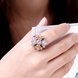 Wholesale Fashion Brand rose gold Luxury Five Colors AAA Cubic Zircon Chrysanthemum Shape Rings For Women Jewelry Wedding Party Gift TGCZR029 0 small