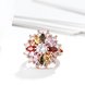 Wholesale Fashion Brand rose gold Luxury Five Colors AAA Cubic Zircon Chrysanthemum Shape Rings For Women Jewelry Wedding Party Gift TGCZR029 3 small
