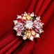 Wholesale Fashion Brand rose gold Luxury Five Colors AAA Cubic Zircon Chrysanthemum Shape Rings For Women Jewelry Wedding Party Gift TGCZR029 4 small