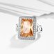 Wholesale Classic Platinum Square Large champagne Gem Rings Bohemian Style Wedding Ring for Women Party Engagement Jewelry  TGCZR041 3 small