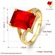 Wholesale ring series Classic 24K Gold Plated red big square Zirconia Luxury Ladies Party wedding jewelry Best Mother's Gift TGCZR043 0 small
