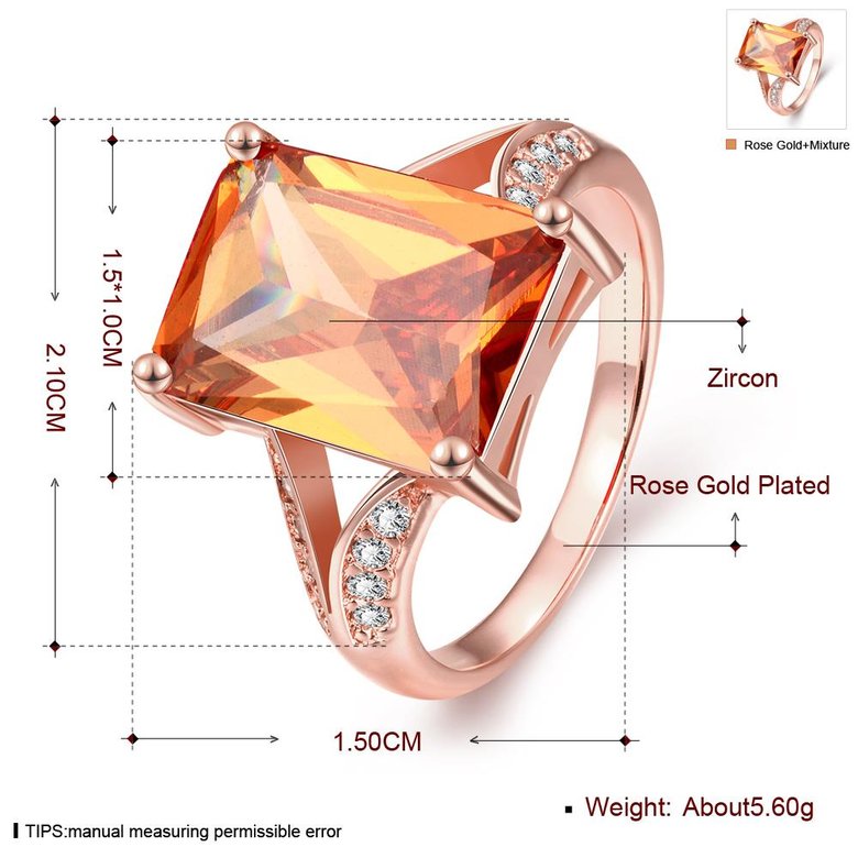 Wholesale ring series Classic 24K Gold plated yellow CZ Ring Luxury Ladies Party jewelry Best Mother's Gift TGCZR005 0