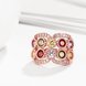 Wholesale Classic Rose Gold Multicolor CZ Ring Band for Daily Accessory For Women Elegant wedding Valentine's Day Gift Hot Selling TGCZR012 2 small