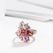 Wholesale Unique Design Top Sale Rose Gold Color Colorful AAA Zircon Wedding bijoux Flower Rings Jewelry For Women Gift Party TGCZR131 2 small