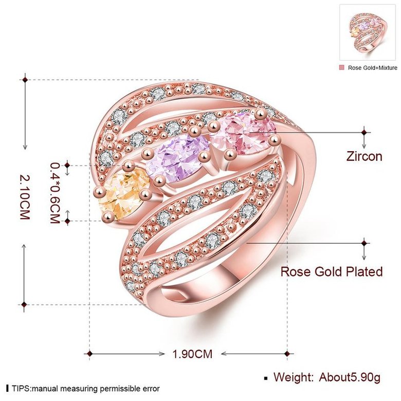 Wholesale Unique Design Top Sale Rose Gold hollow rings Color Colorful AAA Zircon Wedding bijoux Flower Rings Jewelry For Women Gift Party TGCZR132 0