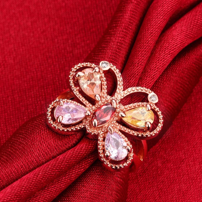 Wholesale Unique Design Top Sale Rose Gold butterfly rings Color Colorful AAA Zircon Wedding bijoux Rings Jewelry For Women Gift Party TGCZR133 2