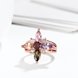 Wholesale Unique Design Top Sale Rose Gold Color Colorful AAA Zircon Wedding bijoux Flower Rings Jewelry For Women Gift Party TGCZR137 2 small