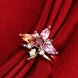 Wholesale Unique Design Top Sale Rose Gold Color Colorful AAA Zircon Wedding bijoux Flower Rings Jewelry For Women Gift Party TGCZR137 3 small