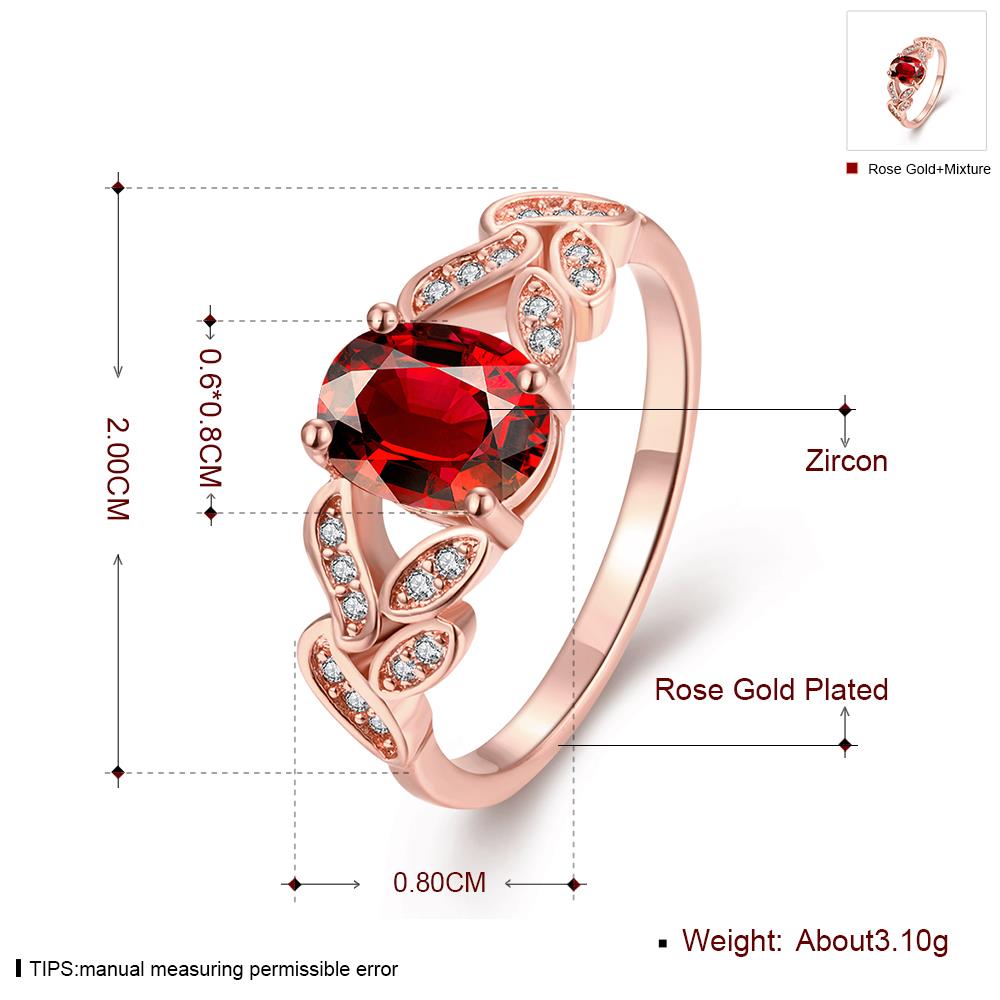 Wholesale 18K Rose Gold Red Ruby Ring For Women Rings Flower Zircon Diamond Engagement Gemstone Fine Jewelry TGCZR180 2