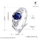 Wholesale Romantic Platinum Geometric blue CZ Ring  For Women Rings Engagement Gemstone Fine Jewelry TGCZR183 0 small