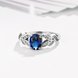 Wholesale Romantic Platinum Geometric blue CZ Ring  For Women Rings Engagement Gemstone Fine Jewelry TGCZR183 1 small