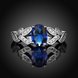 Wholesale Romantic Platinum Geometric blue CZ Ring  For Women Rings Engagement Gemstone Fine Jewelry TGCZR183 2 small