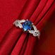 Wholesale Romantic Platinum Geometric blue CZ Ring  For Women Rings Engagement Gemstone Fine Jewelry TGCZR183 3 small