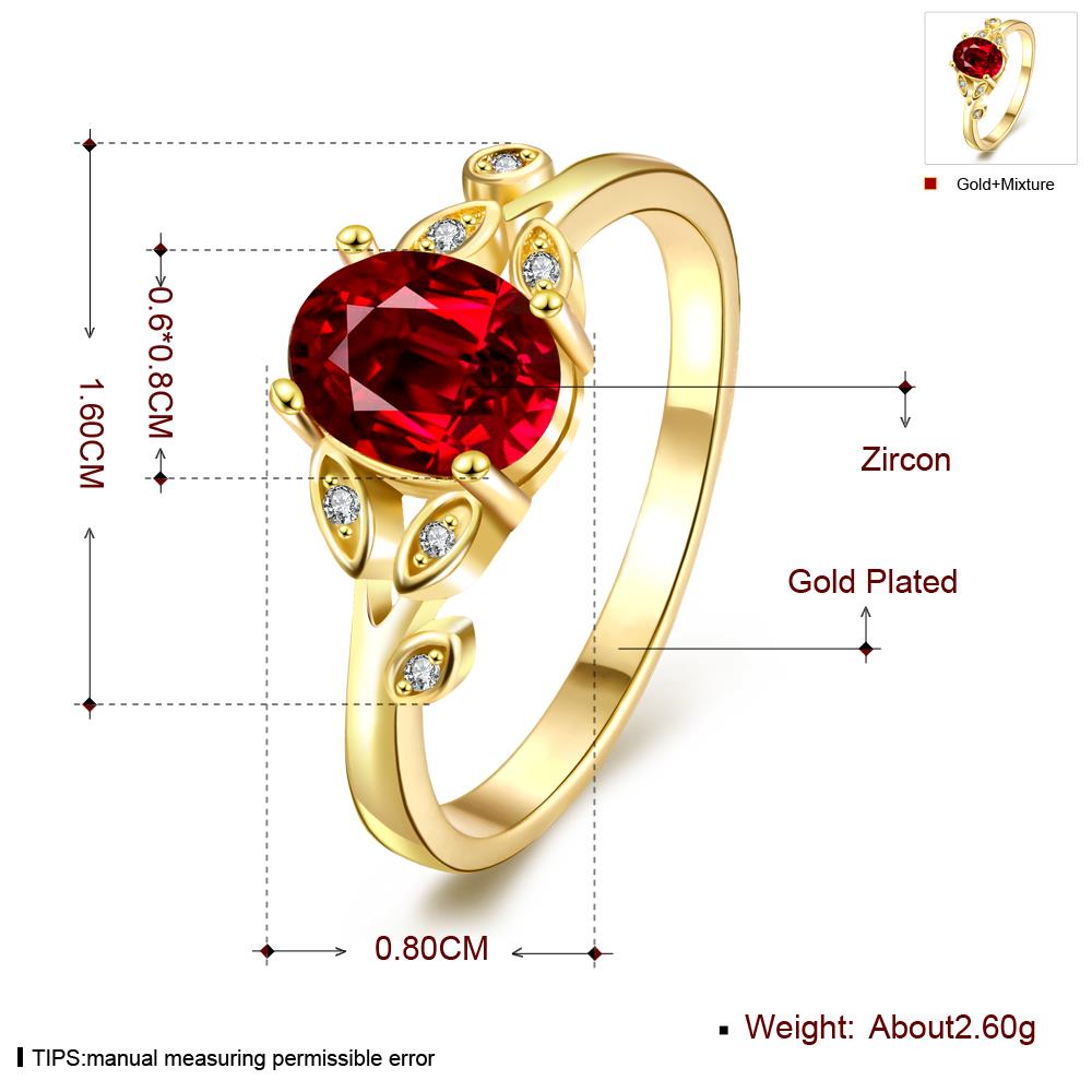 Wholesale Classic 24K Gold Plated for women Jewelry Accessories Oval shaped Zircon Gemstones Rings for Wedding Engagement TGCZR186 1