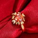 Wholesale ring series Classic 24K Gold Plated red Cubic Zirconia Luxury Ladies Party wedding jewelry Best Mother's Gift TGCZR013 4 small
