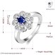 Wholesale Fashion Classic platinum round flower blue CZ Stone Exaggeration Party Rings wedding Jewelry TGCZR207 0 small