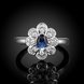Wholesale Fashion Classic platinum round flower blue CZ Stone Exaggeration Party Rings wedding Jewelry TGCZR207 1 small