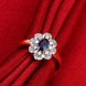 Wholesale Fashion Classic platinum round flower blue CZ Stone Exaggeration Party Rings wedding Jewelry TGCZR207 2 small