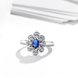 Wholesale Fashion Classic platinum round flower blue CZ Stone Exaggeration Party Rings wedding Jewelry TGCZR207 4 small