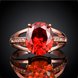 Wholesale Hot selling Red Ruby round Gemstone Wedding Ring For Women Bridal Fine Jewelry Engagement Rose Gold Ring TGCZR244 0 small
