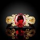 Wholesale Trendy Hot selling Red Ruby round Gemstone Wedding zircon Ring For Women Bridal Fine Jewelry Engagement 24k Gold Ring TGCZR252 1 small