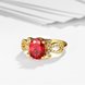 Wholesale Trendy Hot selling Red Ruby round Gemstone Wedding zircon Ring For Women Bridal Fine Jewelry Engagement 24k Gold Ring TGCZR252 2 small