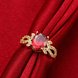 Wholesale Trendy Hot selling Red Ruby round Gemstone Wedding zircon Ring For Women Bridal Fine Jewelry Engagement 24k Gold Ring TGCZR252 4 small