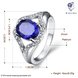 Wholesale Fashion Classic platinum round big blue CZ Stone Exaggeration Party Rings wedding Jewelry TGCZR271 0 small
