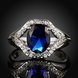 Wholesale Fashion Classic platinum round big blue CZ Stone Exaggeration Party Rings wedding Jewelry TGCZR271 1 small