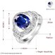 Wholesale Romantic platinum Court style big blue zircon Luxurious Classic Engagement Ring wedding party Ring For Women TGCZR283 0 small