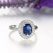 Wholesale Fashion Classic Platinum with oval blue zircon sapphire for Women Engagement Ring Silver woman party Gemstones Jewelry TGCZR304 0 small