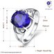 Wholesale Fashion Classic Platinum with oval blue zircon sapphire for Women Engagement Ring Silver woman party Gemstones Jewelry  TGCZR313 3 small