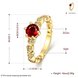 Wholesale Fashion jewelry from China Trendy round red AAA+ Cubic zircon Ring  For Women Romantic Style 24 k Gold color Hot jewelry TGCZR325 0 small