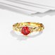 Wholesale Fashion jewelry from China Trendy round red AAA+ Cubic zircon Ring  For Women Romantic Style 24 k Gold color Hot jewelry TGCZR325 3 small