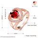 Wholesale Fashion Romantic Rose Gold Plated heart shape red CZ Ring nobility Luxury Ladies Party wedding jewelry Mother's Gift TGCZR020 0 small