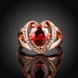 Wholesale Fashion Romantic Rose Gold Plated heart shape red CZ Ring nobility Luxury Ladies Party wedding jewelry Mother's Gift TGCZR020 1 small
