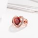 Wholesale Fashion Romantic Rose Gold Plated heart shape red CZ Ring nobility Luxury Ladies Party wedding jewelry Mother's Gift TGCZR020 2 small